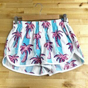 Chubbies Womens Shorts Pull On‎ Palm Tree Tropical Print 100% Cotton Size Medium